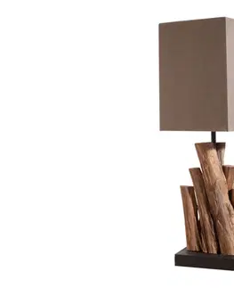Stolné lampy LuxD 24202 Set 2ks - dizajnová stolná lampa Desmond 45 cm hnedá - ironwood