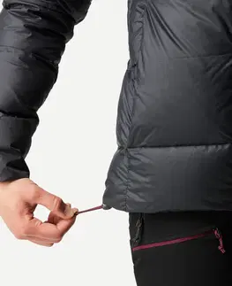 bundy a vesty Dámska páperová bunda MT900 na treking v horách s kapucňou do -18 °C