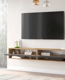 TV stolíky závesný TV stolík FREY 9, farba borovica + antracit