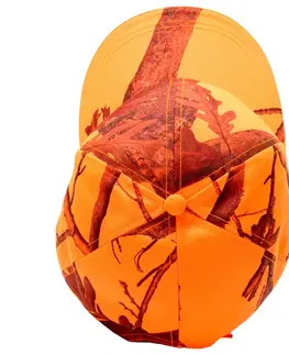 čiapky Poľovnícka šiltovka 500 oranžová maskovacia