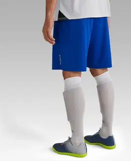 nohavice Futbalové športky pre dospelých F100 modré