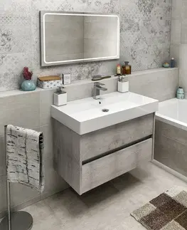 Kúpeľňa SAPHO - NIRONA umývadlová skrinka 95x51,5x43cm, dub Mocca NR100-1212