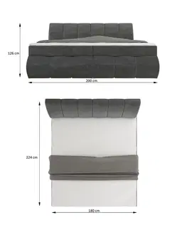 Postele NABBI Vareso 180 čalúnená manželská posteľ s úložným priestorom sivá (Soft 29)