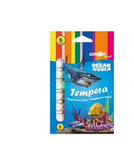 Hračky JUNIOR - Farby temperové Ocean World 12 ml - sada 6 ks