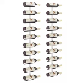 DEKORÁCIE A DOPLNKY Nástenný stojan na víno na 20 fliaš 2 ks Dekorhome Zlatá