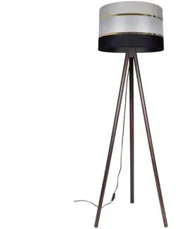 Lampy  Stojacia lampa CORAL 1xE27/60W/230V hnedá/čierna/šedá/zlatá 