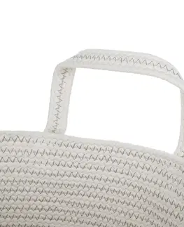 Úložné boxy TEMPO-KONDELA GEOS, pletený kôš, biela/sivá, 50x30 cm