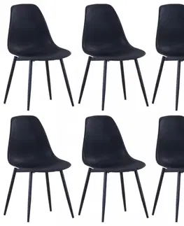 Jedálenské stoličky a kreslá Jedálenská stolička 6 ks plast / kov Dekorhome Sivá