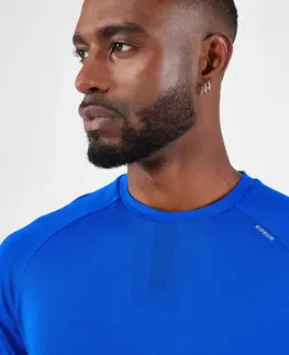 nordic walking Pánske bežecké tričko Run 500 Confort bez švov indigo modré