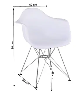 Stoličky Kreslo, chróm/biely plast, FEMAN 3 NEW
