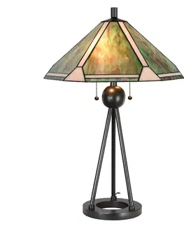 Stolové lampy Clayre&Eef Stolová lampa 5LL-6165 v Tiffany vzhľade, Ø 50 cm