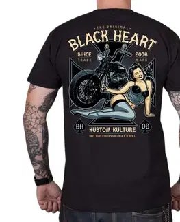Pánske tričká Tričko BLACK HEART Ava čierna - 3XL