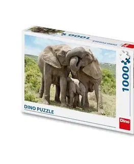 1000 dielikov Dino Toys Puzzle Slonia rodinka 1000 Dino