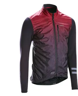 dresy Pánsky dres RC 500 Shield na cestnú cyklistiku s dlhým rukávom bordový