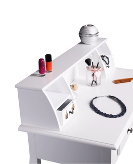 Toaletné stolíky KONDELA Rodes New toaletný stolík s taburetkou biela