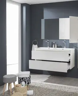 Kúpeľňa MEREO - Aira, koupelnová skříňka s keramickým umyvadlem 121 cm, šedá CN733