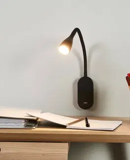 Nástenné svietidlá Lindby Nastaviteľné nástenné LED svietidlo Enna s USB