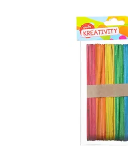 Kreatívne a výtvarné hračky WIKY - Drevené paličky farebné 15x1,8cm 50ks