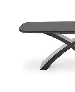Jedálenské stoly HALMAR Silvestro rozkladací jedálenský stôl tmavosivá / čierna