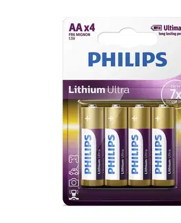 Predlžovacie káble Philips Philips FR6LB4A/10 - 4 ks Lithiová batéria AA LITHIUM ULTRA 1,5V 2400mAh 