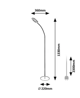 Stolové lampy Rabalux 74004 stojacia LED lampa Rader, 11 W, čierna