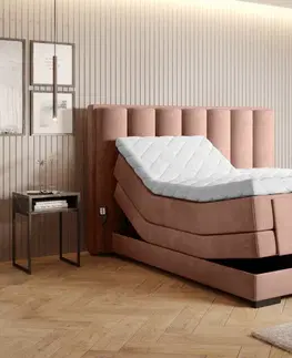 Elektrické polohovacie Elektrická polohovacia boxspringová posteľ VERONA Eltap Lukso 24 - ružová