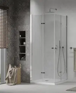 Vane MEXEN/S - Lima Duo sprchovací kút 100x100 cm, transparent, chróm + vanička so sifónom 856-100-100-01-02-4010