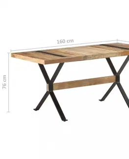 Jedálenské stoly Jedálenský stôl drevo / oceľ Dekorhome 180x90x76 cm