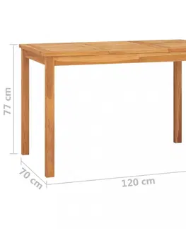 Záhradné stoly Záhradný jedálenský stôl teak Dekorhome 180x90x77 cm