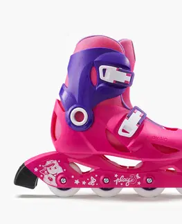 korčule Detské kolieskové korčule Play3 ružovo-fialové