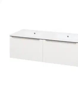 Kúpeľňový nábytok MEREO - Mailo, kúpeľňová skrinka s keramickým umývadlom 121 cm, biela CN518