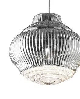 Závesné svietidlá Ailati Závesná lampa Bonnie 130 cm strieborná metalická