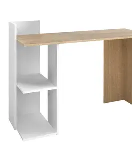 Písacie stoly PC stôl, dub sonoma/biela, ZINO NEW