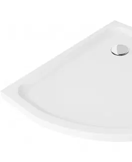 Vane MEXEN - Flat sprchová vanička štvrťkruhová slim 100 x 100, biela 41101010