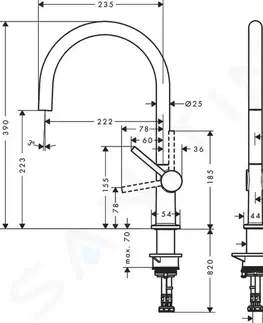 Kuchynské drezy HANSGROHE HANSGROHE - M54 Drezová batéria Talis, vzhľad nerezový 72804800