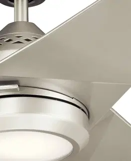 Stropné ventilátory so svetlom KICHLER Stropný LED ventilátor Jade, strieborná