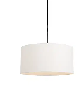 Zavesne lampy Moderná závesná lampa čierna s bielym tienidlom 50 cm - Combi 1