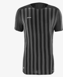 dresy Futbalový dres Viralto Solo s krátkym rukávom čierny prúžkovaný