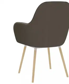Jedálenské stoličky a kreslá Jedálenská stolička 4 ks látka / bukové drevo Dekorhome Zelená