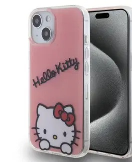 Puzdrá na mobilné telefóny Zadný kryt Hello Kitty IML Daydreaming Logo pre Apple iPhone 15, ružové 57983116920