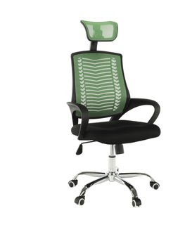 Kancelárske stoličky KONDELA Imela Typ 1 kancelárske kreslo s podrúčkami zelená / čierna / chróm