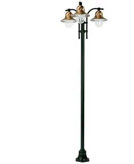 Verejné osvetlenie K.S. Verlichting 3-plameňové stĺpové svietidlo Toscane zelené