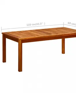 Záhradné stoly Záhradný konferenčný stolík akácie Dekorhome 70x40x36 cm