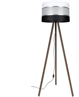 Lampy  Stojacia lampa CORAL 1xE27/60W/230V hnedá/čierna/biela/chróm 