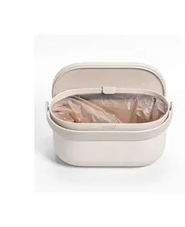 Odpadkové koše Plastia Nádoba na bioodpad s rámčekom a vreckami, béžová s kávovou sedlinou, 3,1 l