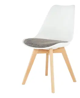 Jedálenské stoličky KONDELA Damara jedálenská stolička biela / hnedá / buk