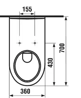 Kúpeľňa JIKA - Deep Závesný klozet Handicap, 365 mm x 700 mm x 360 mm, biely H8206420000001