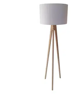 Lampy  Stojacia lampa ROLLER 1xE27/60W/230V borovica biela 