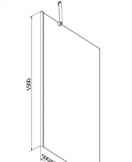 Sprchové dvere MEXEN/S - Next vaňová zástena FIX 50 x 150 cm, dekor, zlatá 895-050-000-00-30-50