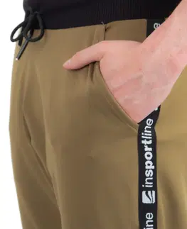 Pánske klasické nohavice Pánske tepláky inSPORTline Comfyday Man štandardná - khaki - S